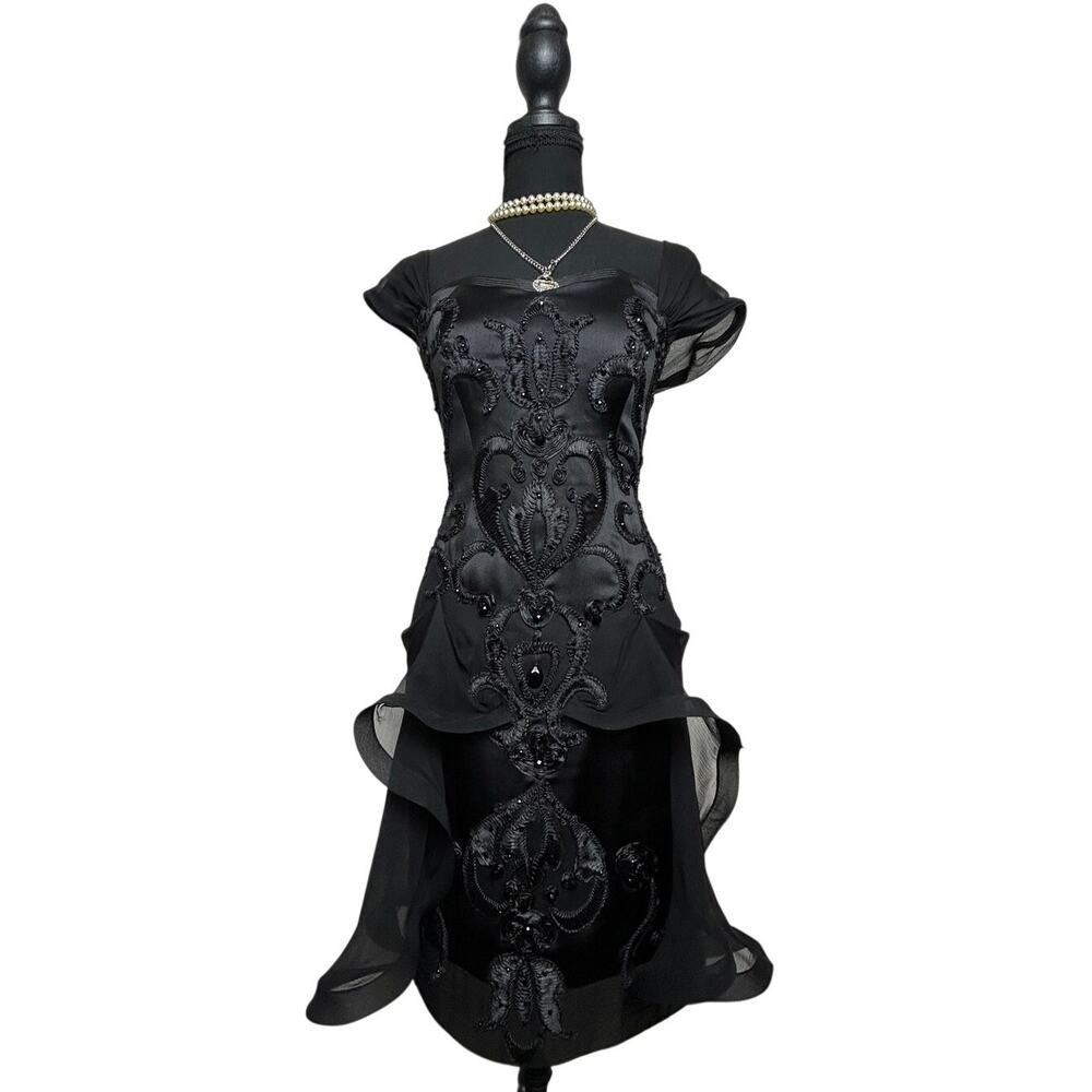 Alex Teih Sculptural Silk Dress Avant Garde Editorial Euro Art Girl Designer